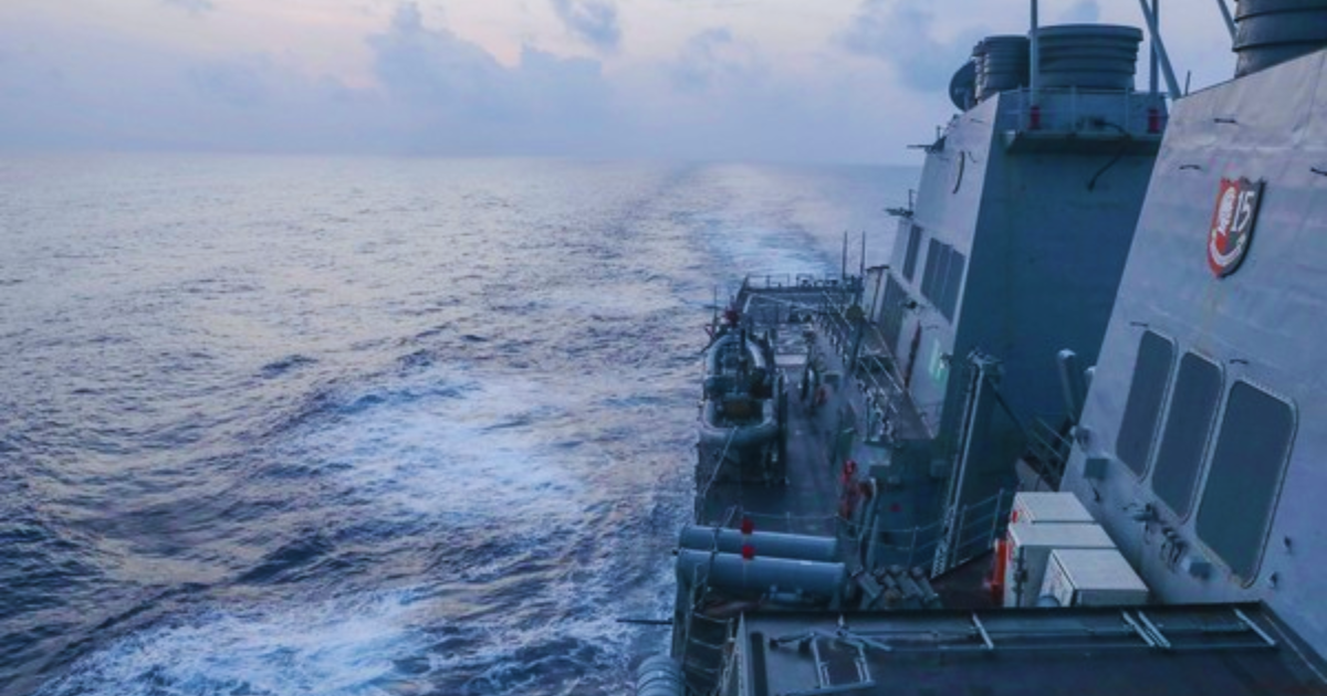 US Navy destroyer sails near contested island in South China Sea militarized by Beijing